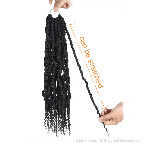 Synthetic brownish Bomb twist with curly ends Braids Nu faux locs Crochet Hair Extension for women